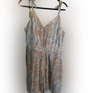 Torrid Taupe Smocked Romper with Pom Trim